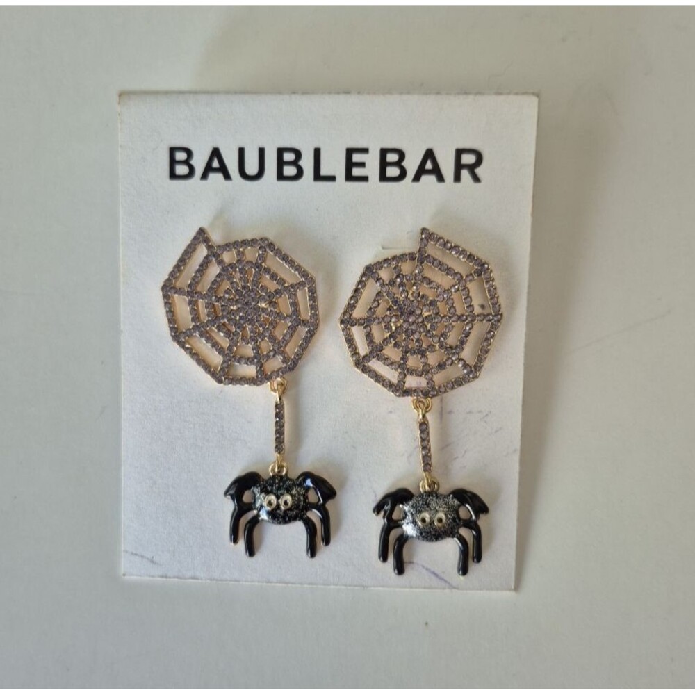 BAUBLEBAR Charlotte Drop Spider Crystal Embellished Post Back Earrings New
